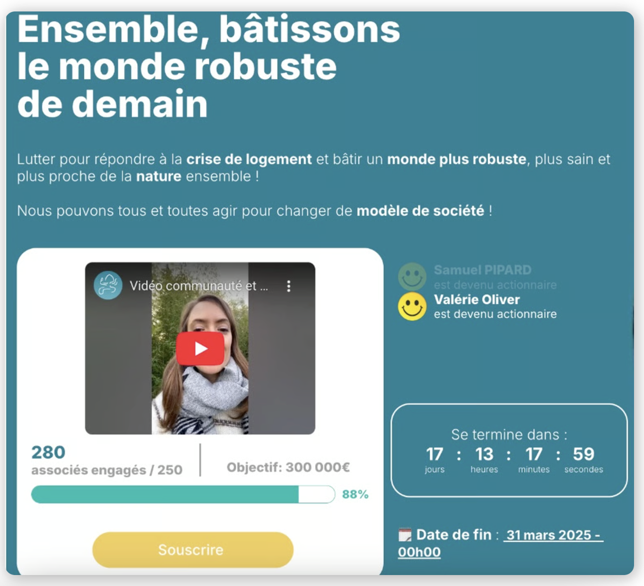 Ensemble, bâtissons le monde robuste de demain - Levée de fonds citoyenne