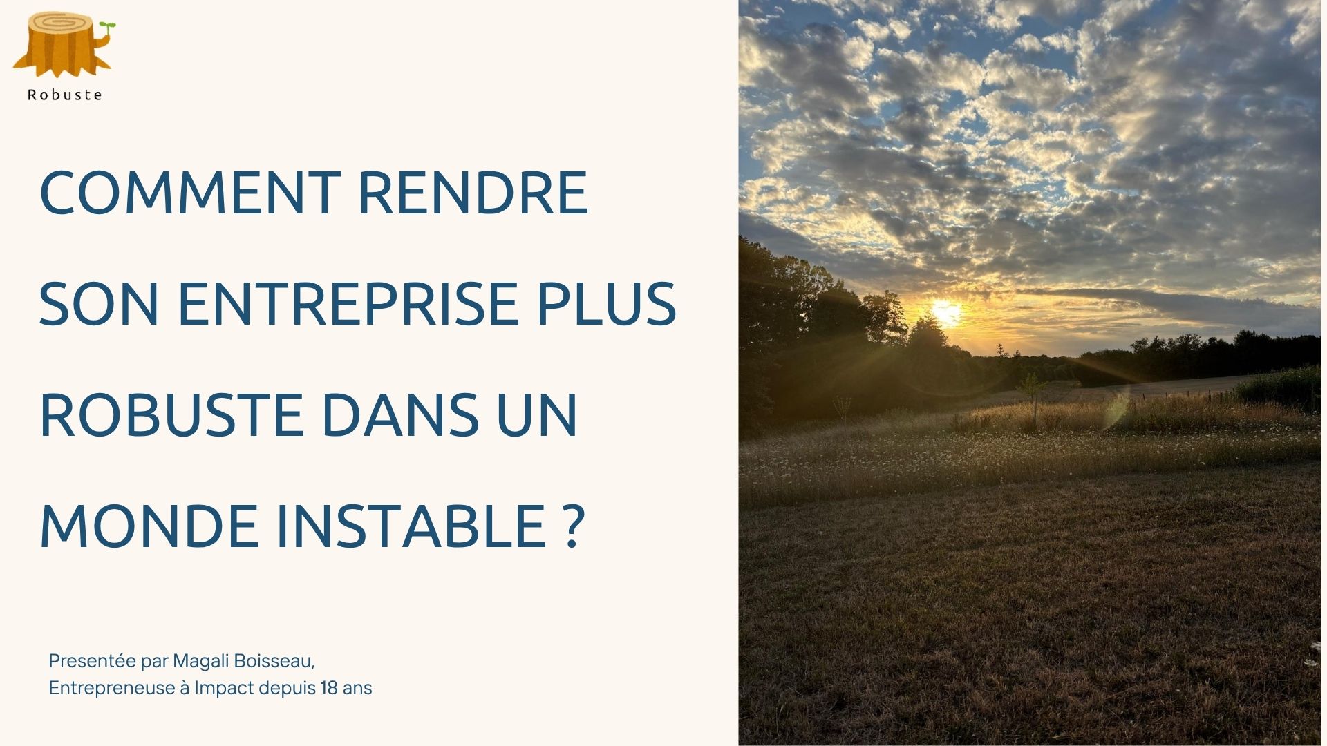 Comment rendre son entreprise plus robuste dans un monde instable - Masterclass par Magali Boisseau